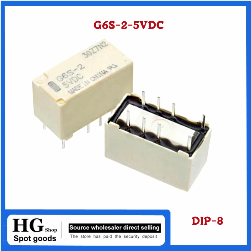 5-20PCS/Lot G6S-2-3VDC G6S-2-5VDC G6S-2-12VDC G6S-2-24VDC 250VAC/DC220V 8PIN Mini Signal Switch Relay 2A 3V/5V/12V/24V Relay