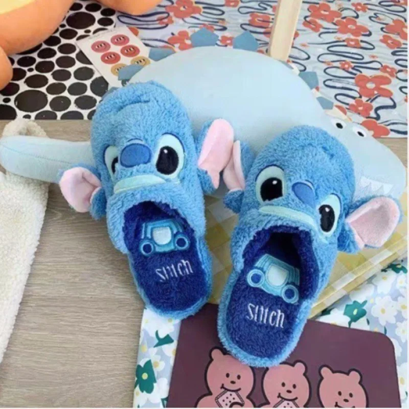 Stitch Disney Slippers Cartoon Pooh Bear Donald Duck Cotton Slippers Anime Cartoon Indoor Anti-Slip Couple Slippers Girl Gift