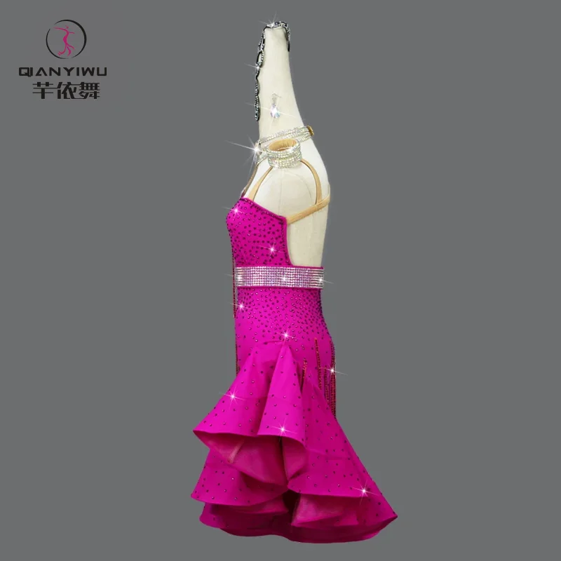 Vestido de Baile Latino 2026, Falda para Baile de Salón, Traje con Flecos para Fiesta de Graduación, Ropa de Práctica de Samba para Mujer, Disfraz Sexy para Competencia  flecos flamenco niña con bailar fiesta cortos co