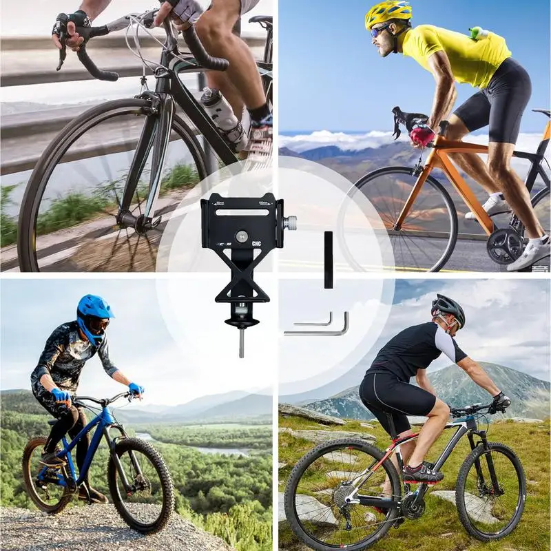 Aluminum Bicycle Phone Mount Aluminum Phone Mount Holder Center Mount Design Bike Phone Holder For Mountain Bikes Road Bikes And