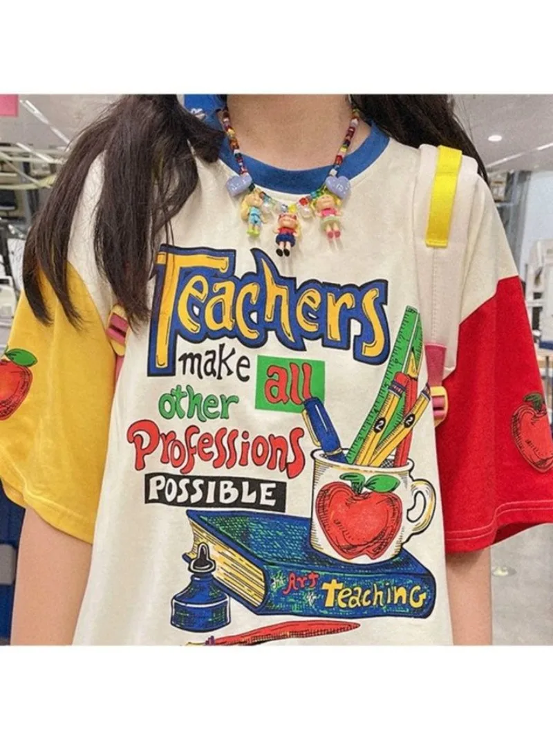 T-shirts drôles femmes à manches courtes T-shirt Y2k femmes avec impression Cuteore haut été femmes graphique T-shirt Femme 2025