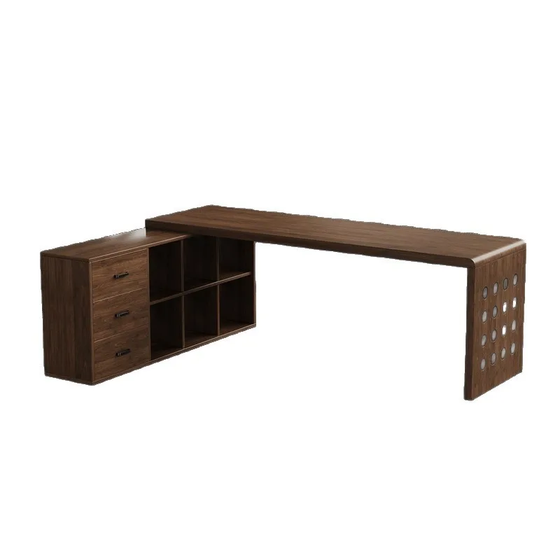 All solid wood corner desk bookcase, integrated computer desk, student home study table, bedside bucket cabinet, dresser