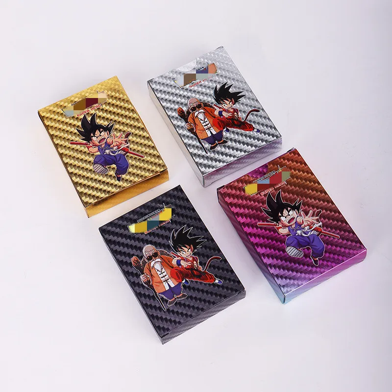 

English Version of Dragon Ball Super GT Battle Collection Gold Card Goku Super Sayajins Gold Foil Card Board Game 55 Cards