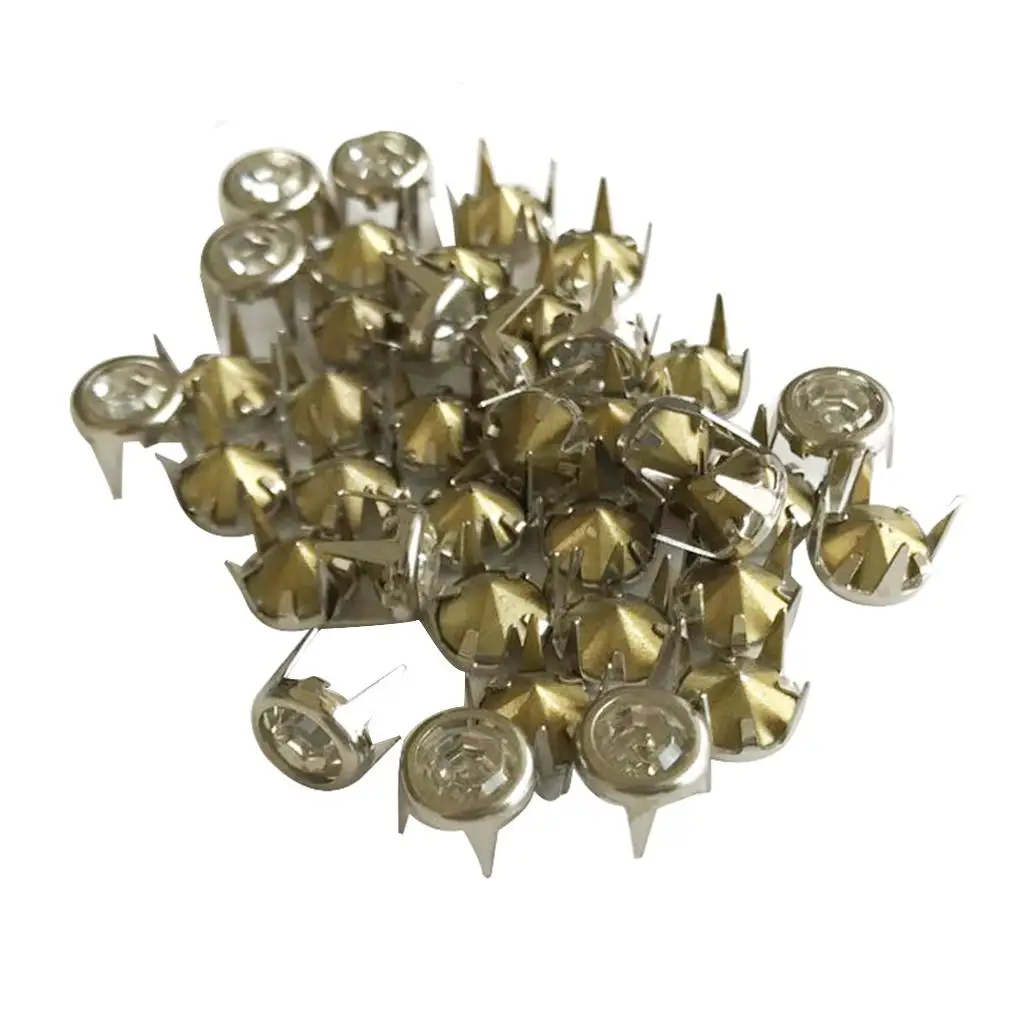 2x 50x Crystal Round Rhinestone Rivet Punk Clothes Rivet Apparel Sewing