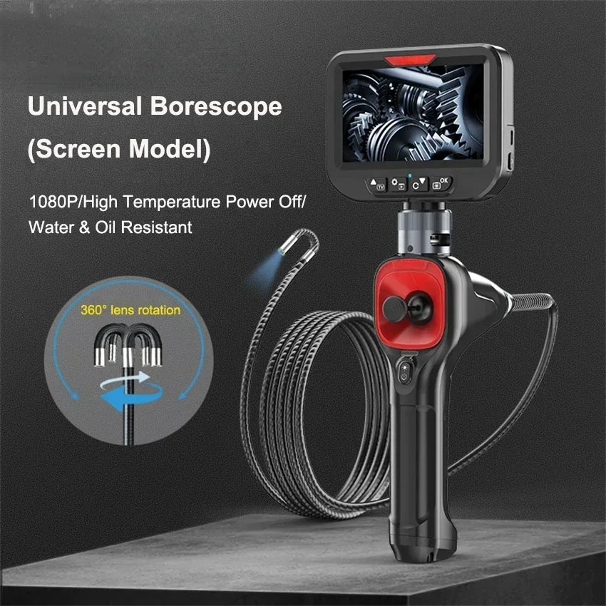 HD 6.2mm Steerable Borescope Camera with 4-Way Joystick Articulation 360 Inspection Endoscope IP67 with LED Light for Car