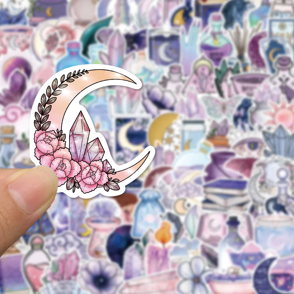 100Pcs การ์ตูน Magic แม่มดดวงจันทร์คริสตัลน่ารักสติกเกอร์แล็ปท็อปสมุดภาพโทรศัพท์กระเป๋าเดินทางความงาม Decals เด็กเครื่องเขียนสติกเกอร์