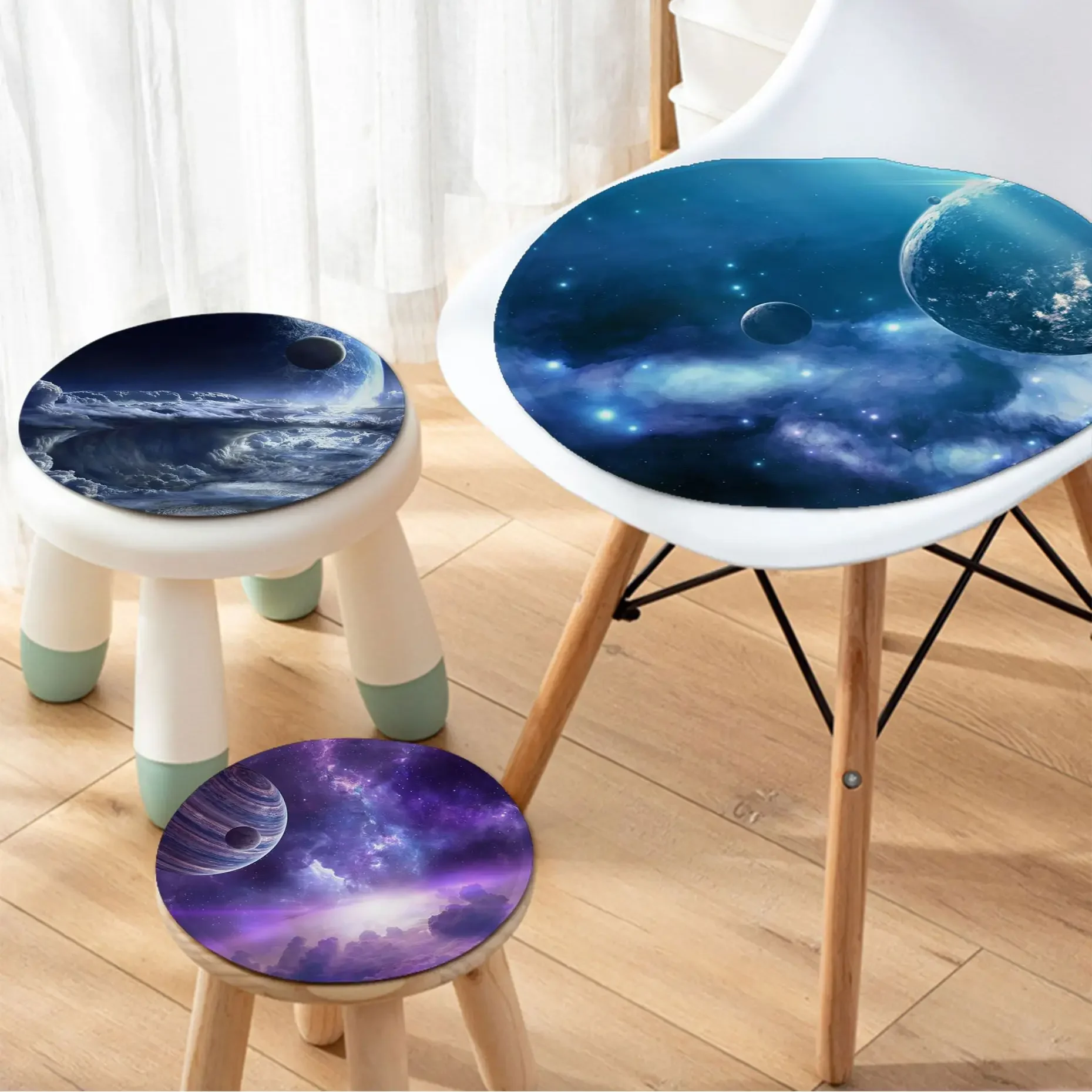 

Beautiful Planet Stars Cushion Mat Modern Minimalist Style Meditation Cushion Stool Pad Dining Anti-Slip Sofa Decor Tatami