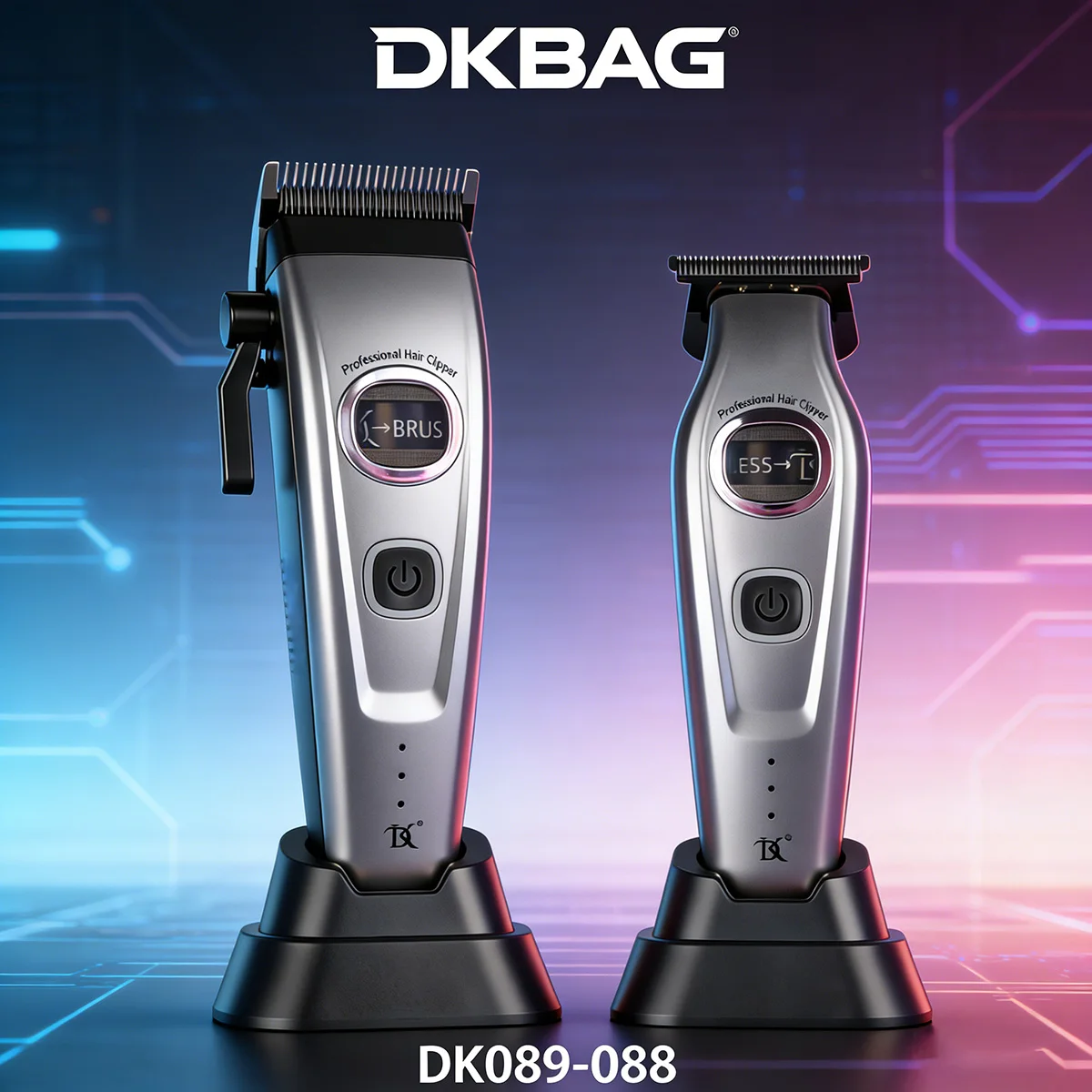 

Профессиональная машинка для стрижки волос DK089 DK088 с бесщеточным внешним двигателем 7500 об/мин, триммер для парикмахеров, с лезвием DLC Echo, зарядным устройством и базой