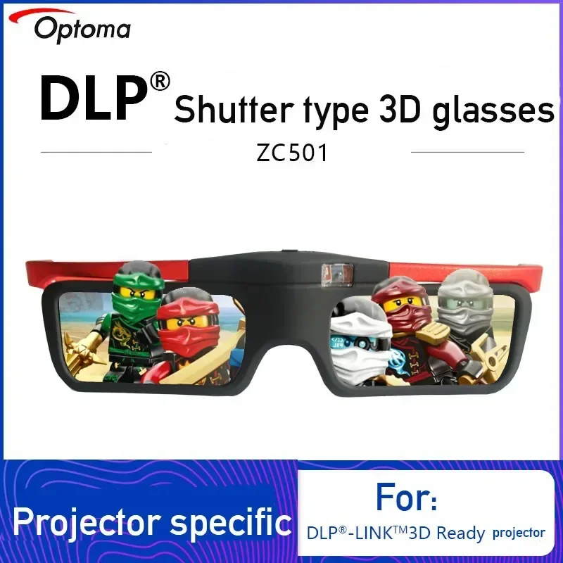

Custom Optoma ZC501 Active 3D Glasses Rechargeable DLP LINK for BenQ Acer JmGo XGIMI Projector Original Accessory Gift