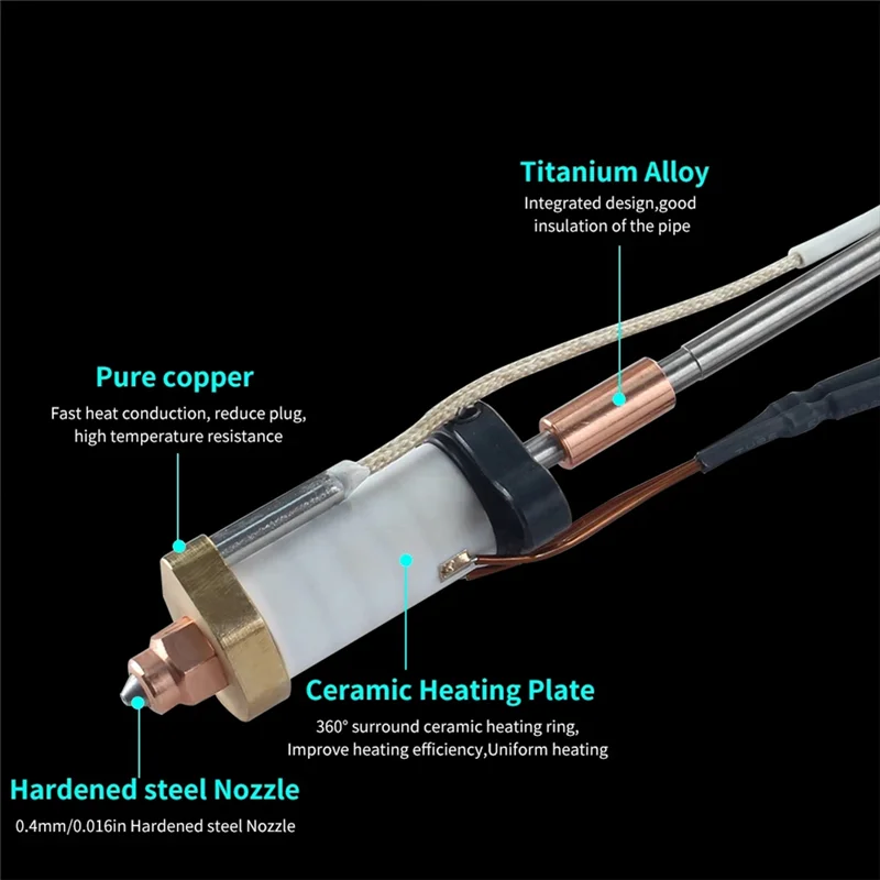 

Upgraded Hotend Kit For Creality Hi Combo Hardened Steel All-In-One Nozzle High Temperature Resistant And Fast Printing