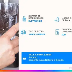 Elektrolux des Wasserreiners von Grau Acqua Pure4x Kalt und natürliches Wasser PE12G - Bivolt 12 Hauptverkaufsreiniger kaltes und natürliches Wasser - №1