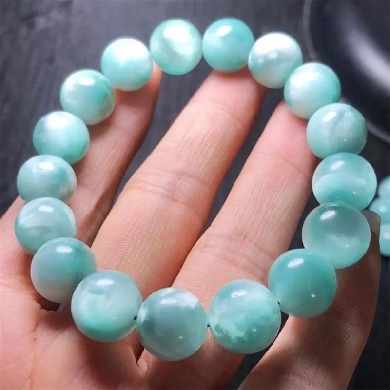 

Natural Green Larimar Bracelet Fashion Gemstone Crystal Jewelry Bangle Fashion Women Healing Holiday Gift 1PCS 12MM