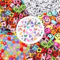 200pcs Mixed Letter Acrylic Beads Round Flat Alphabet Spacer Beads For Jewelry Making Handmade Diy Bracelet Necklace