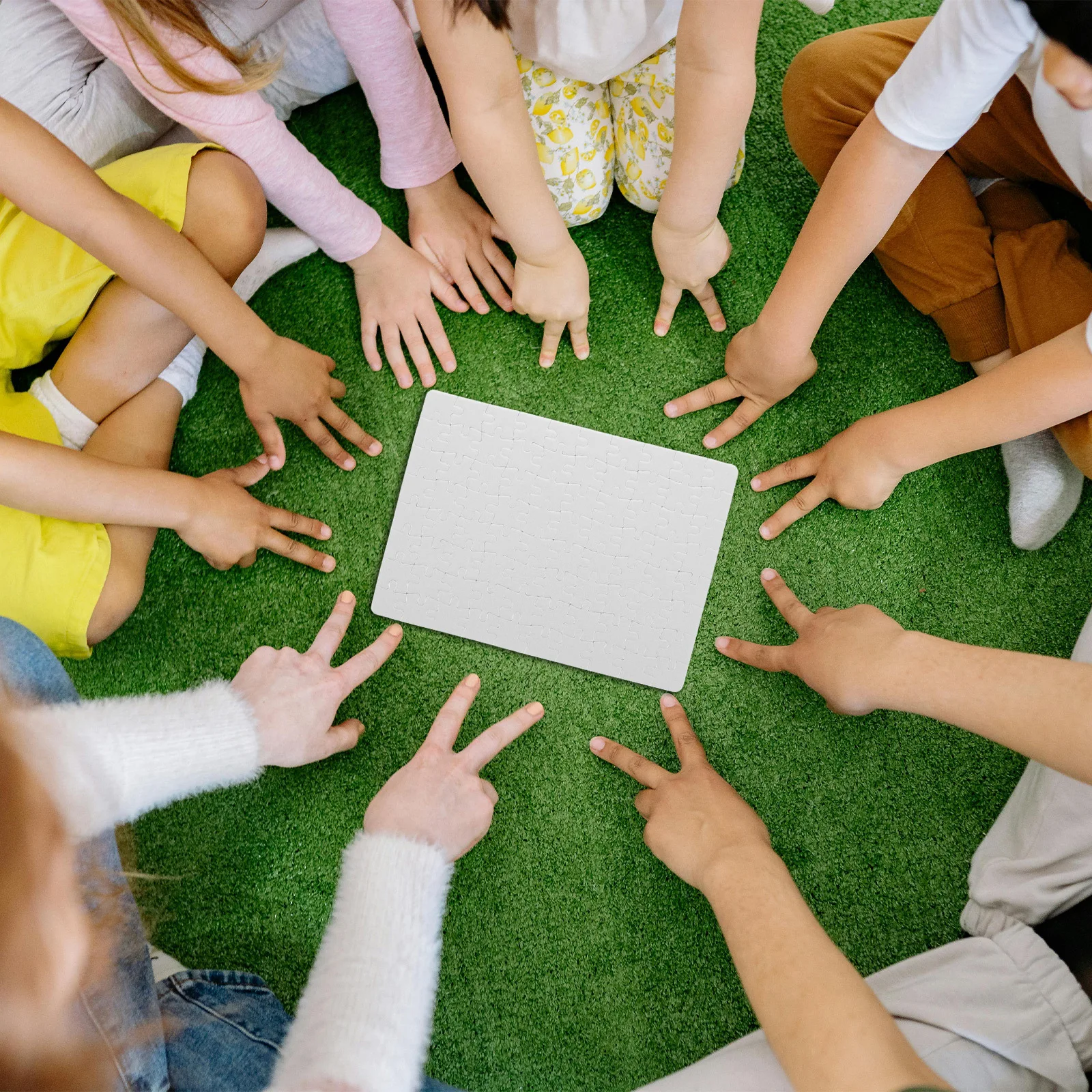 4 fogli pezzi puzzle vuoti bianco sublimazione fai da te puzzle board per disegno artigianale progetti fai da te e interazione familiare