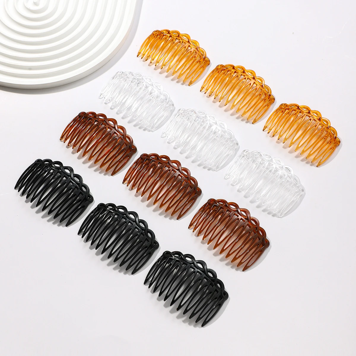 12 PCS 11 Teeth French Twisted Hair Comb - Simple  Stylish Hair Accessory  Women  Girls