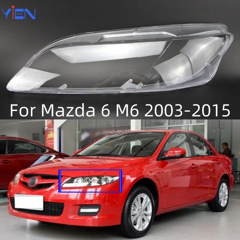 

Для Mazda 6 M6 2003 04 05 06 07 08 09 10 11 12 13 14 15 Аксессуары для автомобиля Замена прозрачных фар ПК Корпус