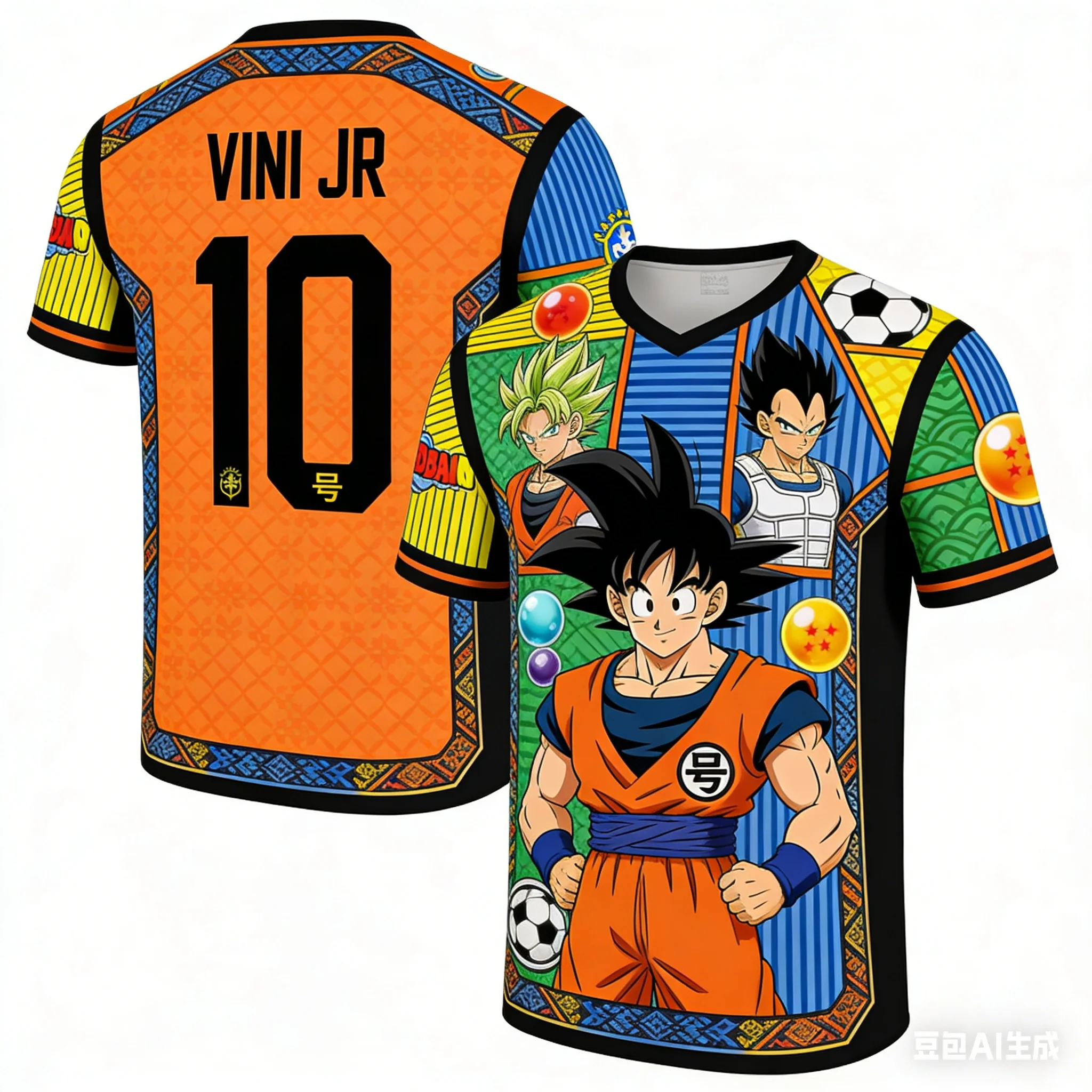 

Футболка унисекс с принтом Dragon Ball × Football Star Collaboration, свободного кроя, в стиле High Street, повседневная, с коротким рукавом
