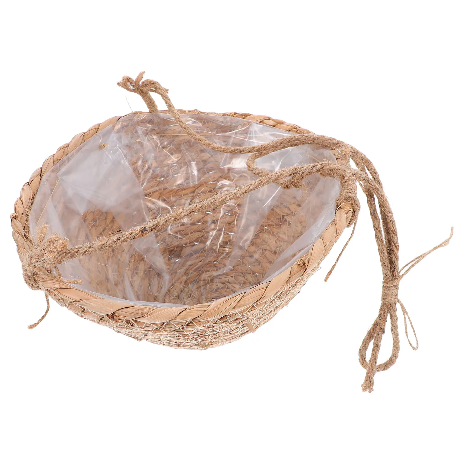 

Woven Hanging Cone Shaped Basket Wall Plant Holder for Balcony Outdoor Flower Pot Decor Durable Grass Various Plants