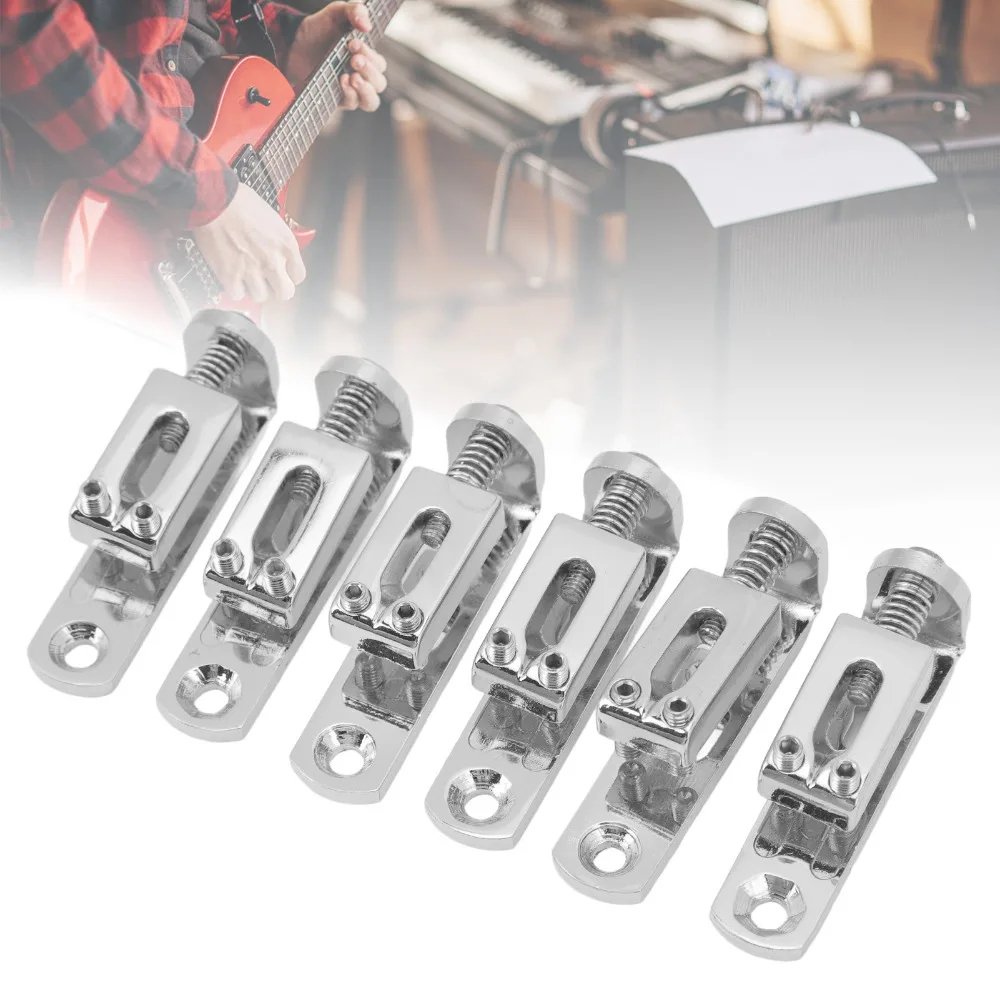 6PCS Zinc Alloy Guitar Bridge Saddle Split Type Silver Color/Golden Color Hardtail Guitar Bridge Bridge Doctor For Guitar