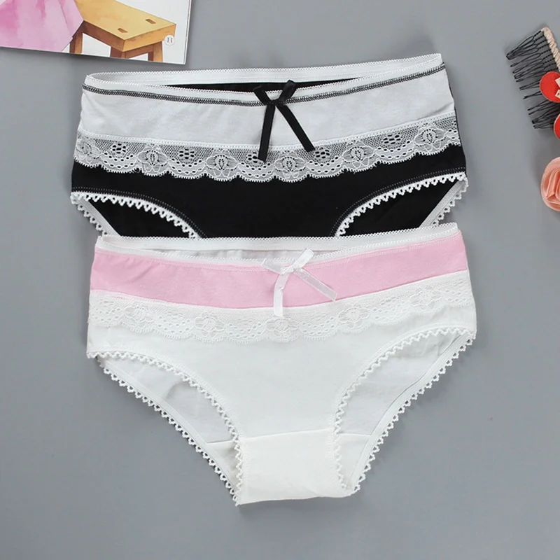 Teenage Girls Lace Panties  Underpants Young Girl Briefs  Girls Short Panties Kids Underwear 9-20Y