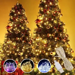 USB LED String Lights para decoração de árvore de Natal, iluminação, festão de fadas, festa de casamento, 3 m, 5 m, 10m