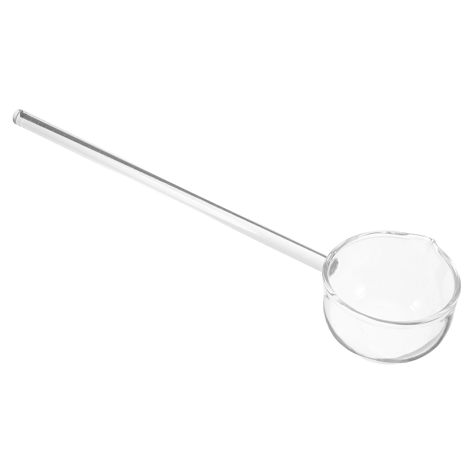 

Pink Colored Glass Spoon Long Handle Creative Angled Mouth for Dessert Coffee Tea Ice Cream Sauce Stirring Serving Utensil