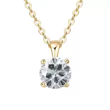 Classic Yellow Gold Cubic Zirconia Pendant 18K Silver Plated - Gold Sakura Cut