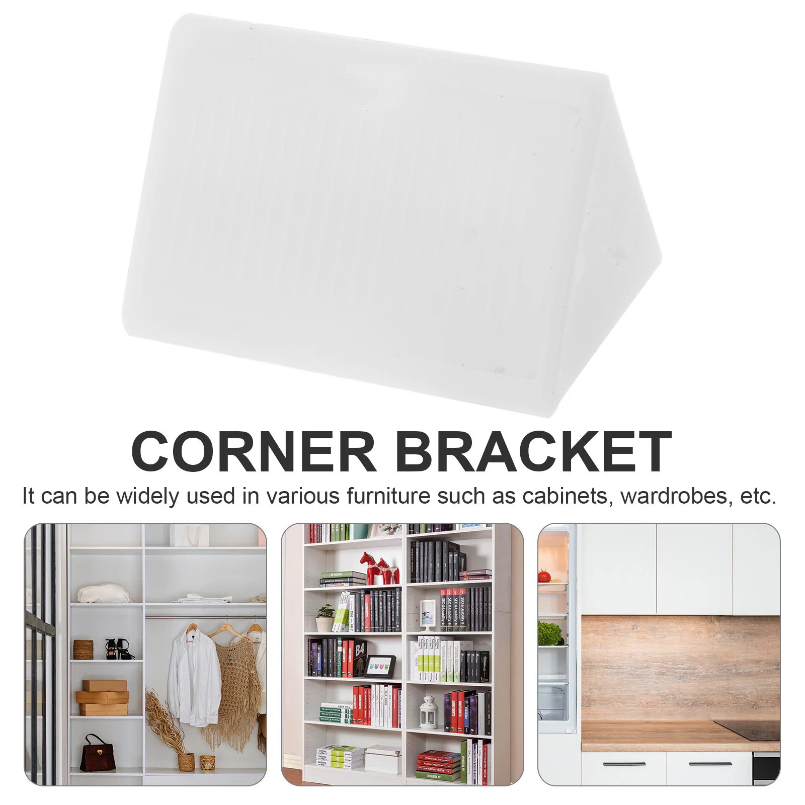 

100pcs Corner Braces Plastic Cabinet Angle Bracket Durable Right Angle Brace For Shelf Cabinet Fastener Corner Bracket Mounting