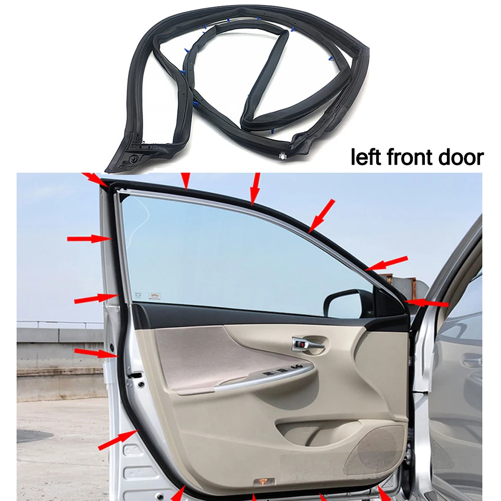 Front Left Car Door Weatherstrip Rubber Moulding Seal Strip For Toyota Corolla 2007 2008 2009 2010 2011 67862-02200 Accessories