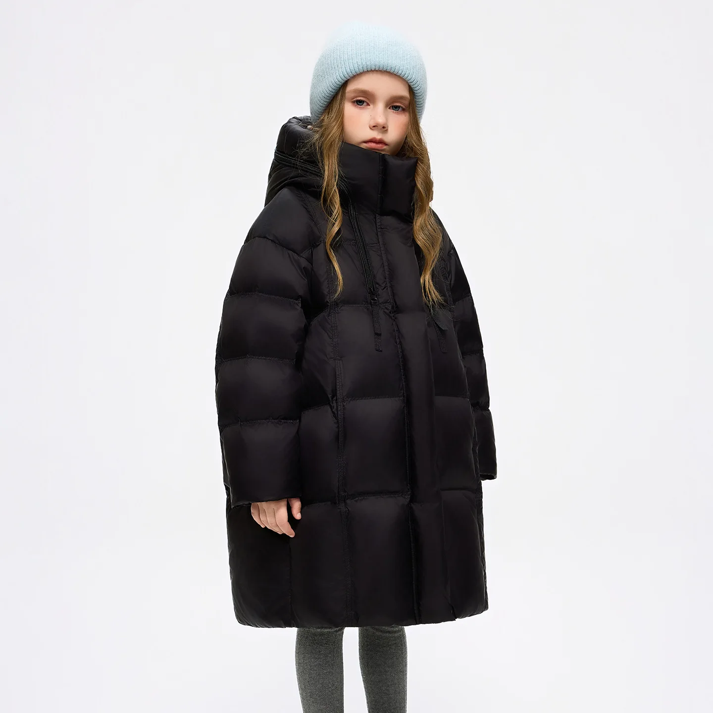 OLEKID 2026 Winter Kids Hooded Down Jacket 90% White Duck Down Warm Coat for Big Girls 4-14Yrs Children Girls Outerwear Coats