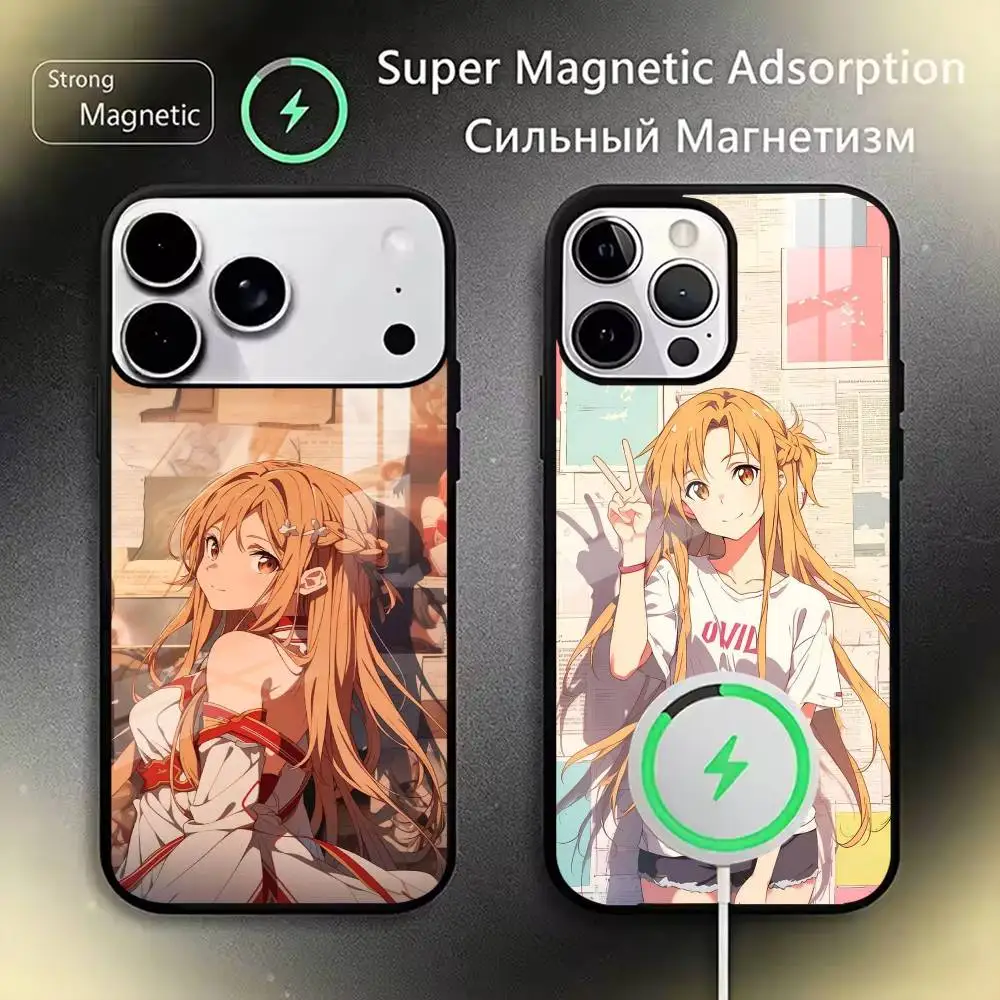

Sword Art Online Asuna Yuuki Phone Case Magnetic with Magsafe Wireless Charging For iPhone17,16,15,14,13,12,11 Plus,Pro