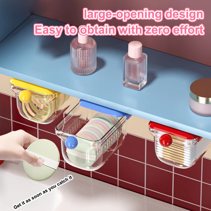 الحمام الشفاف القطن عصا ماكياج القطن غرفة نوم سحب التدريجي درج تخزين نمط صندوق تخزين تحت خزانة المرآة