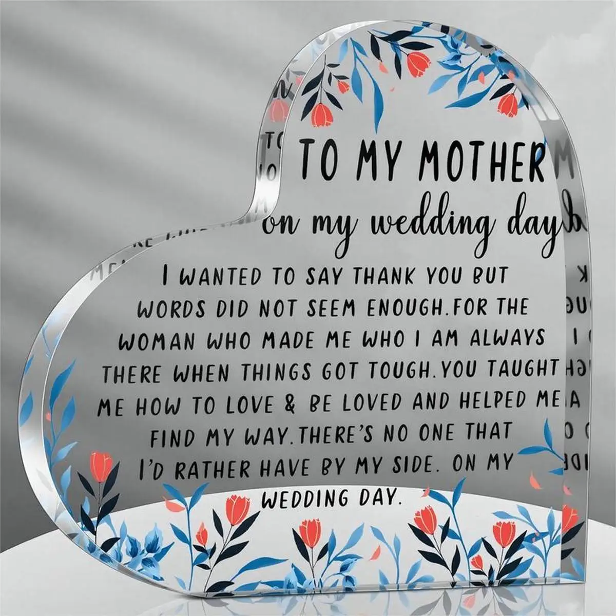 Mother of the Bride Gifts from Daughter Thank You for Being the Best Mom Acrylic Heart Keepsake Wedding Gift from Daughter