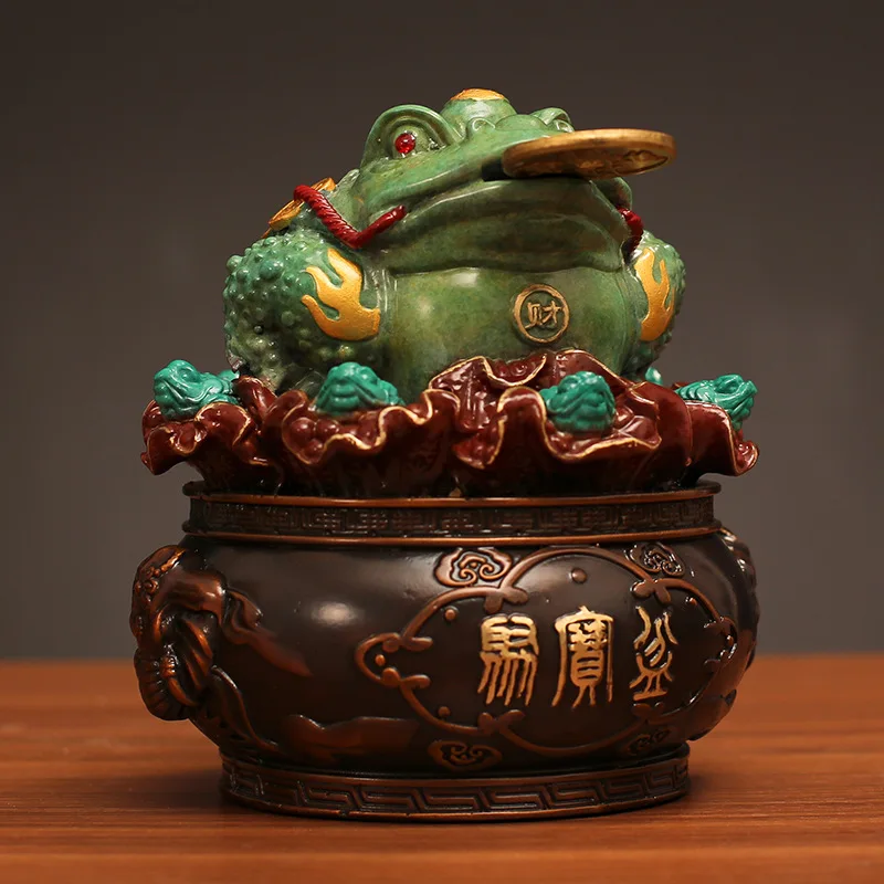 

Wealth All Copper Golden Toad Ornament Three Legged Golden Toad Treasure Bowl Hundred Wealth Golden Toad Home Living Ornaments