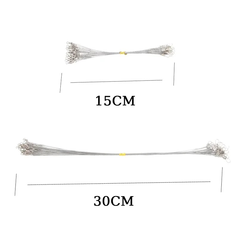 20PCS Anti Biss Stahl Angelschnur Stahl Draht Vorfach mit Wirbel Angeln Zubehör Blei Kern Leine Angeln Draht – Detail 6