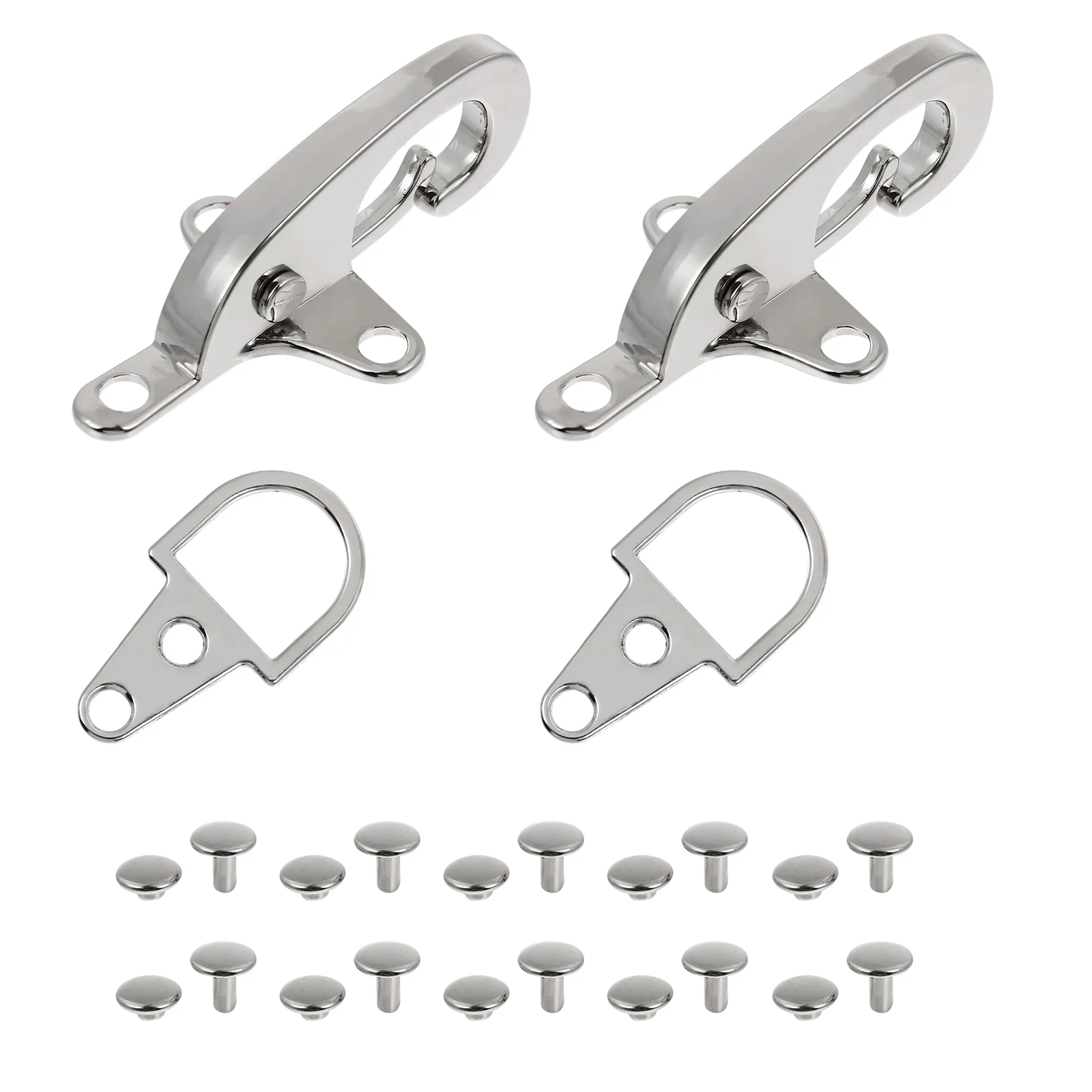 

2 Pairs Silver 5cm Downward Opening Buckles for Coats Jackets Belts Backpacks Decorative Connectors Clothing Accessories