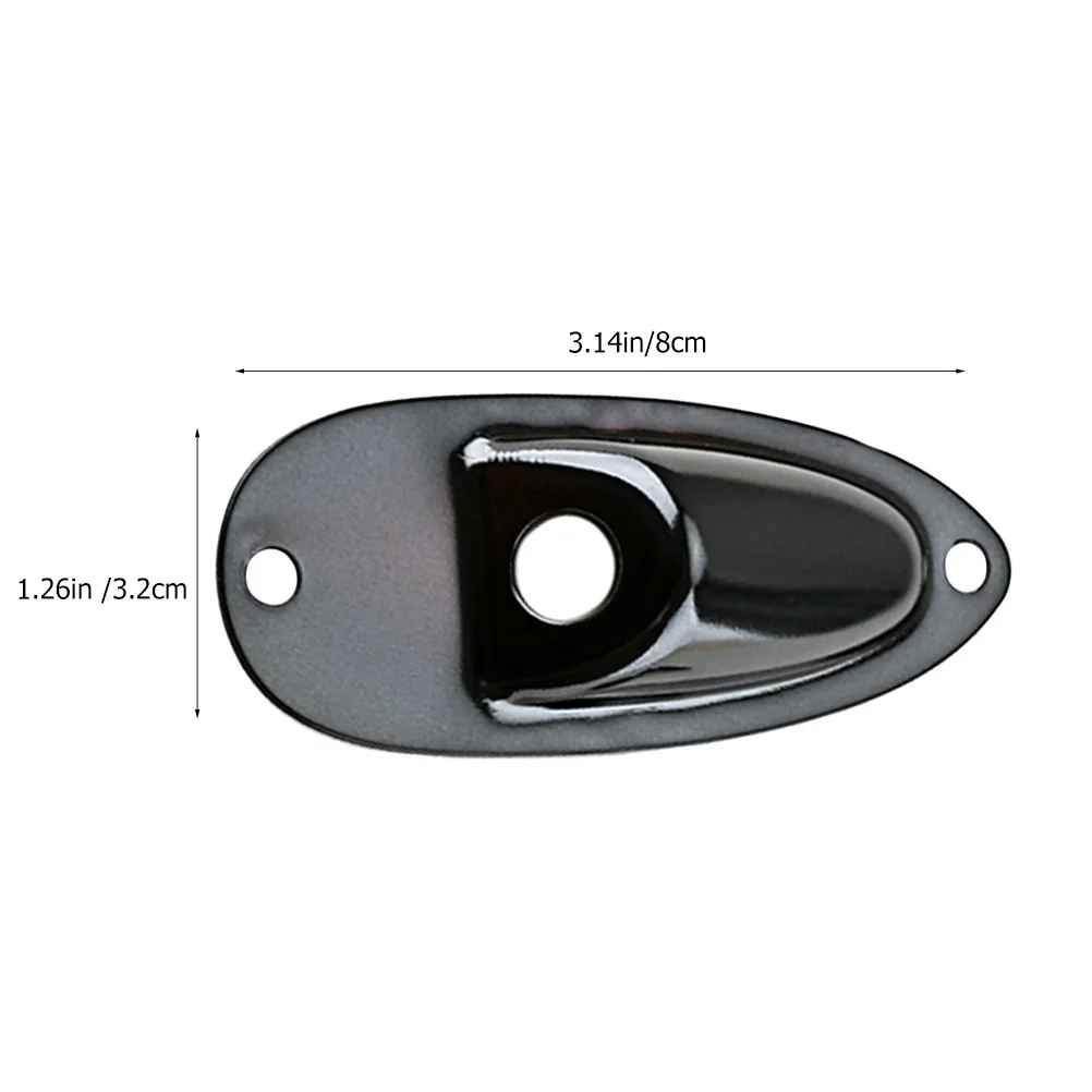 

1Set Guitar Jack Plate Black Output Replacement Electric Guitar Accessory Durable Stable Part for Compatible
