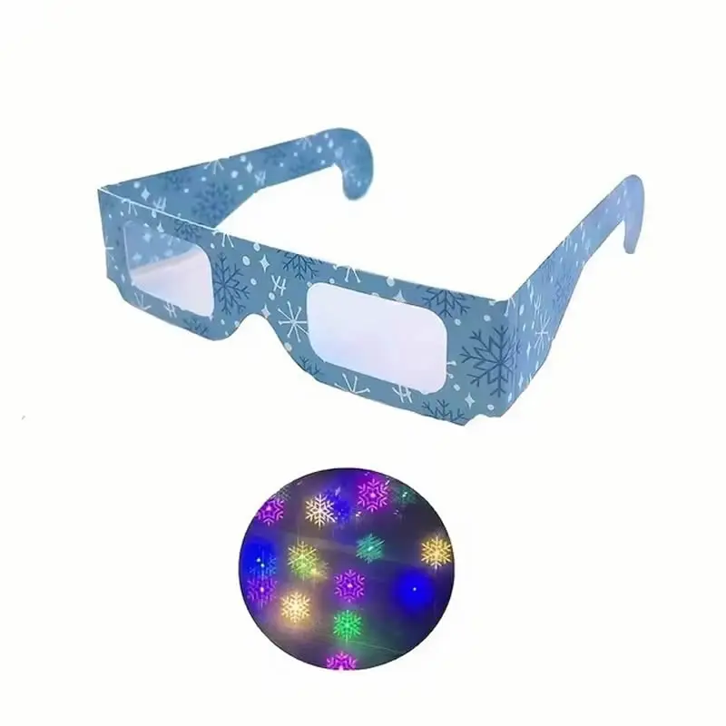 15PCS Diffractive Optical Fireworks Glasses Snowflake Love Heart Shaped Special Effect Glasses Dance Light Show Party Eyewear