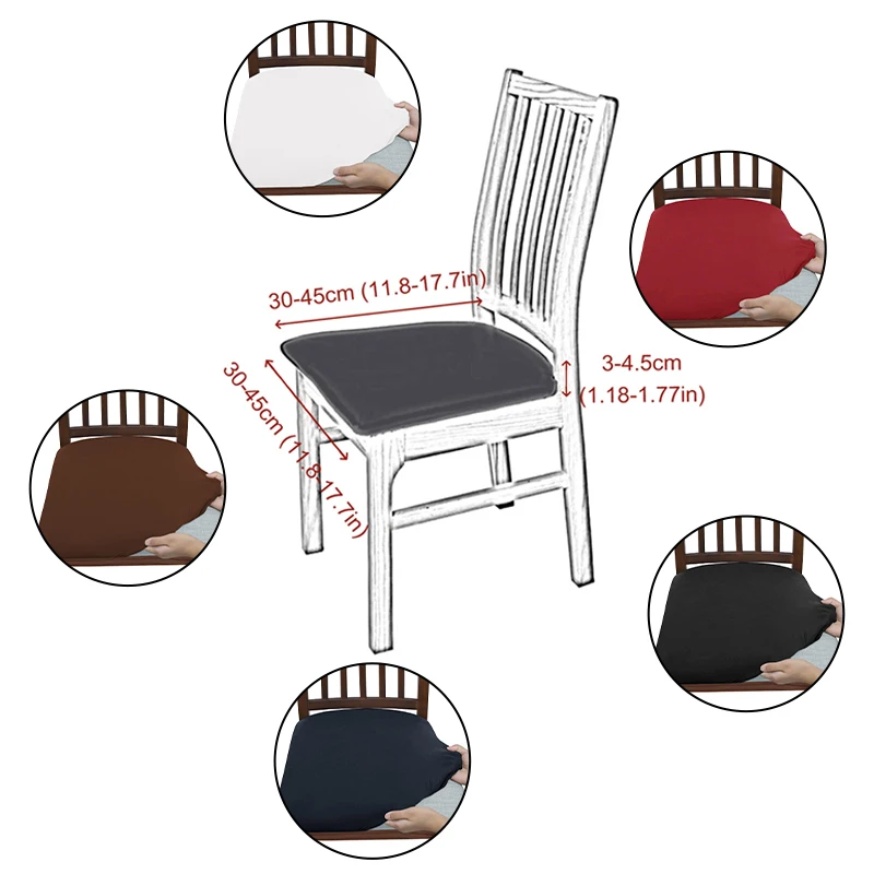 4 Pieces Of Solid Color Brushed High Elastic Chair Covers, Simple Comfortable Chair Seat Covers, Dustproof And Anti-Fouling