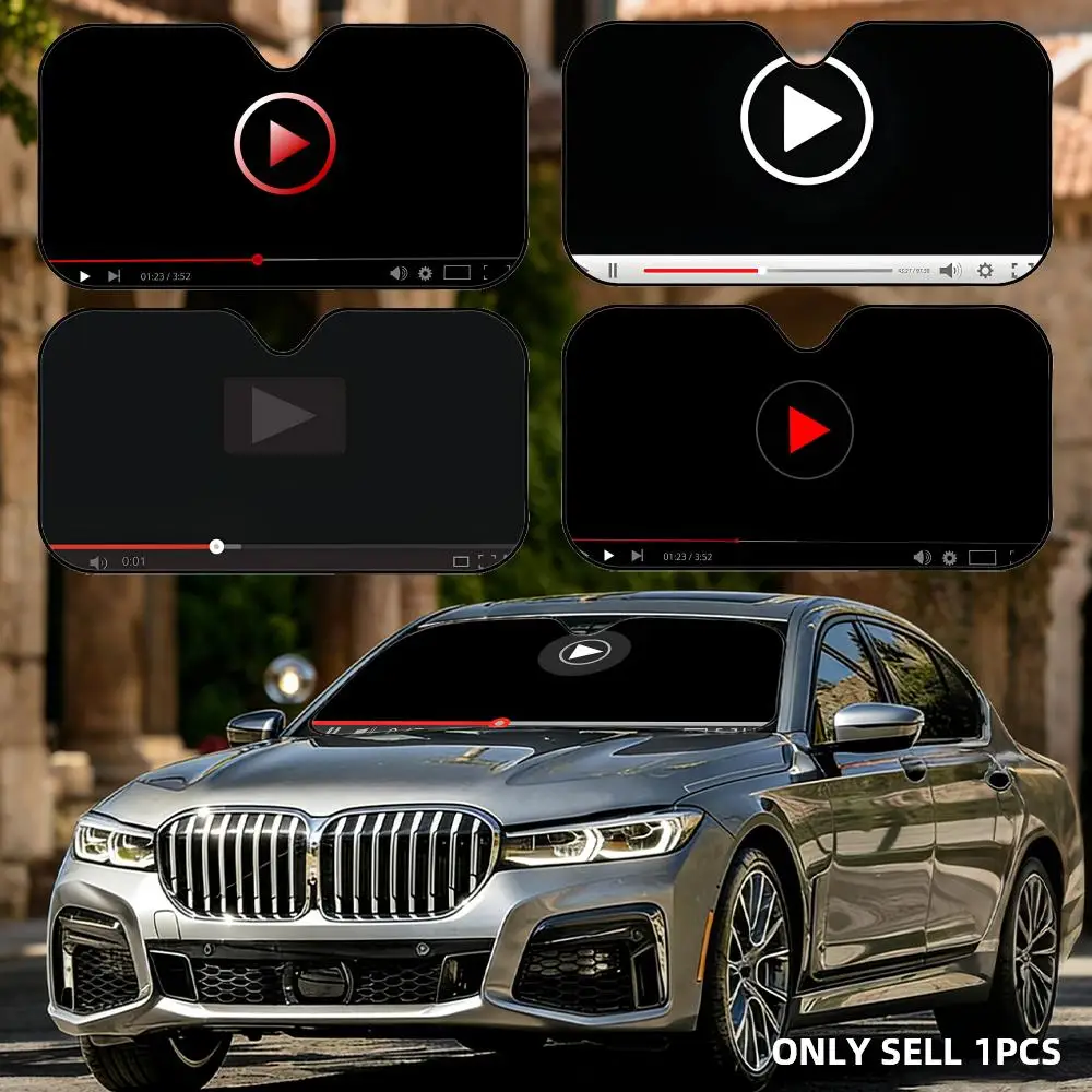 Video Player Sun Visor Foldable Universal Car Windshield Sun Shade UV Protection Reusable Heat Insulation Foldable Cover