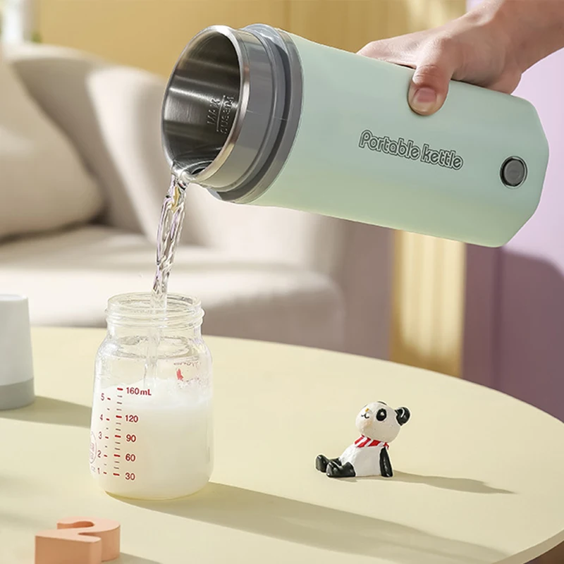 500 مللي غلاية كهربائية صغيرة محمولة من الفولاذ المقاوم للصدأ سخان مياه سريع الغليان للسفر والمنزل وعاء المعكرونة الفورية كوب الماء الساخن