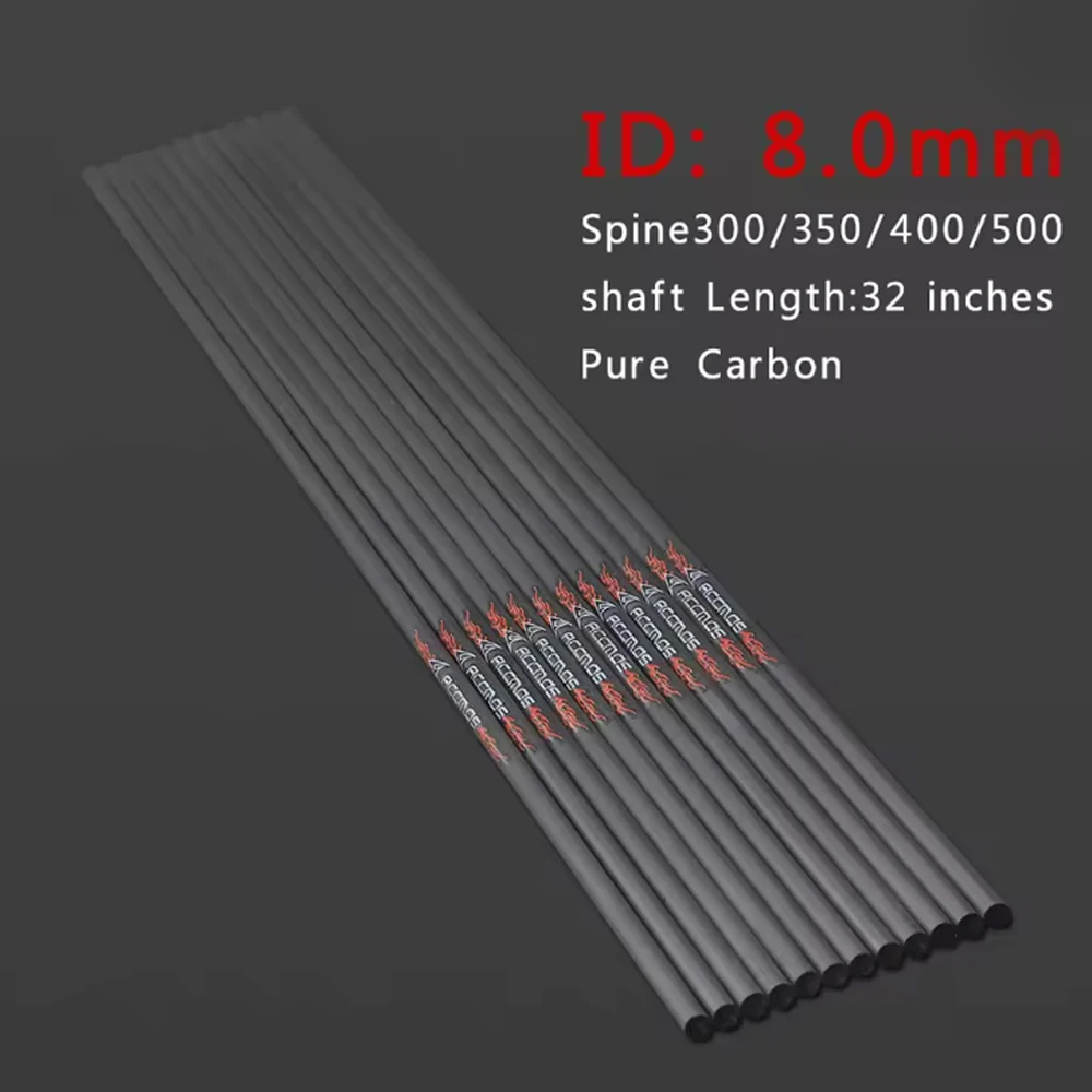 

Стрелы ACCMOS из чистого карбона, ID 8,0 мм, спайн 300, 350, 400, 500, для стрельбы из лука, охоты, самостоятельного изготовления стрел.