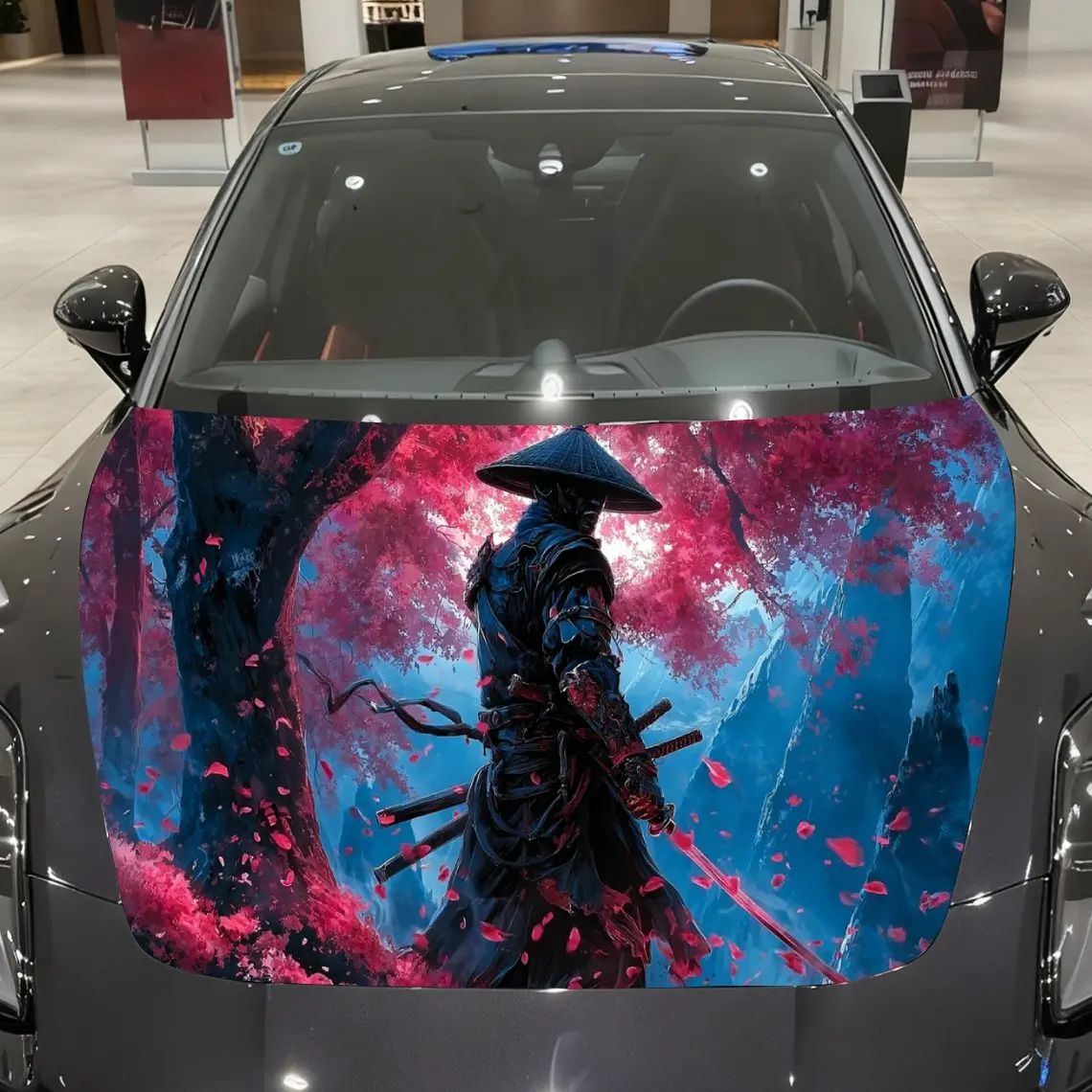 

Виниловая пленка для автомобиля Scarlet Cherry Blossom Forest Samurai, водонепроницаемая наклейка на капот автомобиля из материала ПВХ, самоклеящаяся устойчивая к царапинам