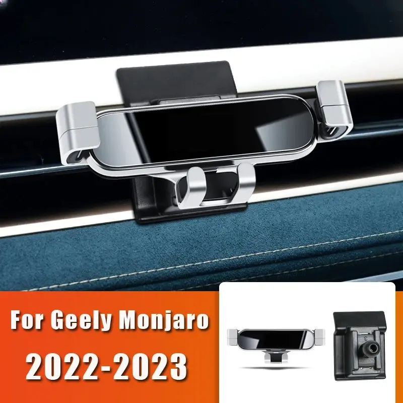 

For Geely Monjaro KX11 2022-2024 Grand Koleos Car Styling Mobile Phone Holder Air Vent Mount Gravity Bracket Stand Accessories