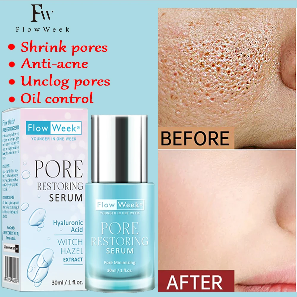 FlowWeek Skin Balancing Pore Minimizing Serum for Combination and Oily Skin Minimize Enlarged Pores Anti-Blemish Essence