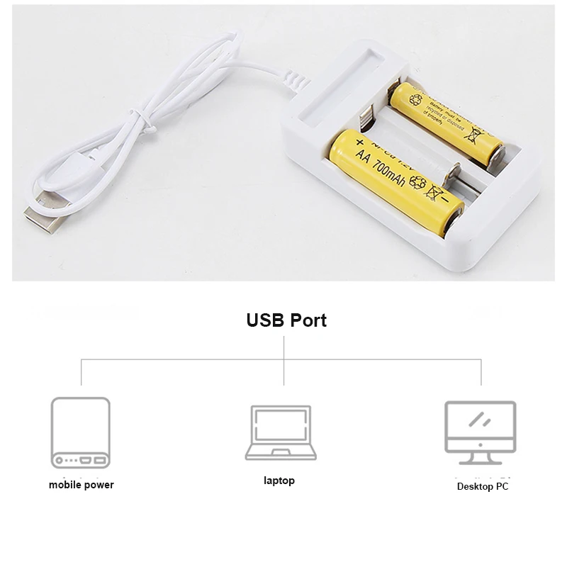 4 Solts Battery Charger Adapter USB Plug Battery Charger For Universal AA/AAA rechargeable Batteries Power Accessories