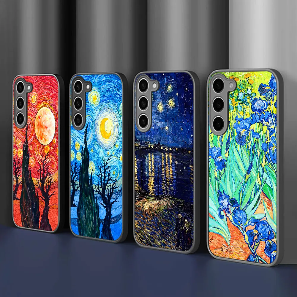 Van Gogh Painted Art Starry Night Case for Samsung Galaxy A55 A56 A16 A15 A17 A54 A21s A51 A31 A36 A52 A14 A23 Matte Phone Cover