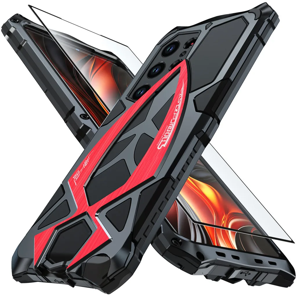 

Metal Shockproof Armor Case for Samsung Galaxy S26 Ultra with Tempered Glass Screen Protector