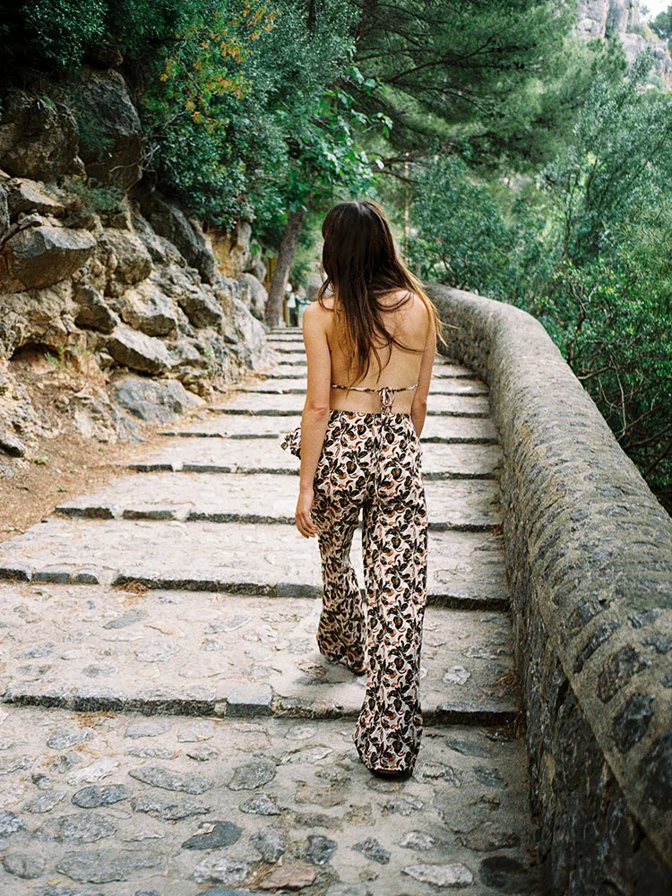 

Новый летний женский топ, повседневные длинные брюки, этнический сценический костюм, удобный дышащий, модный