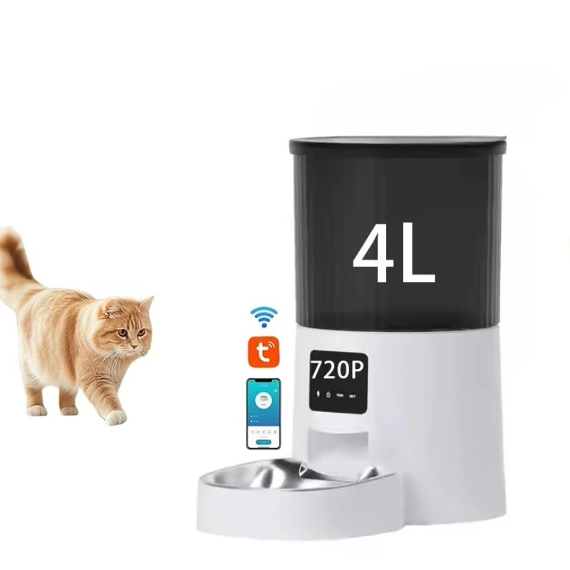 Automatic Cat Feeder with Camera Video Cat Food Dispenser Pet Smart Recorder Remote Control Cat and Dog Automatic Feeder